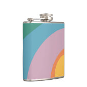 Veelkleurige retro stijlcirkels heupfles (Rechts)