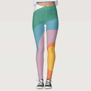 Veelkleurige retro stijlcirkels leggings