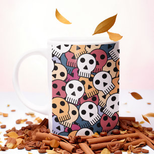 Veelkleurige schedels patroon koffiemok