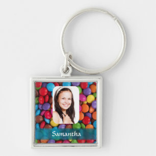 Veelkleurige snoepjes foto template sleutelhanger
