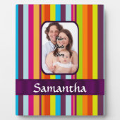 Veelkleurige snoepjes streep fotoplaat (Voorkant)