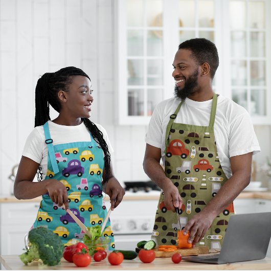 Veelkleurige Speelgoed Cars Pattern Schort