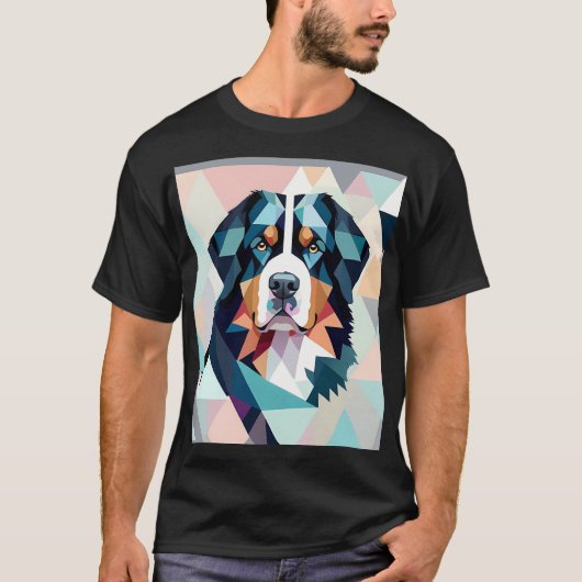 Veelkleurige stijlvolle geometrische berner t-shirt (Voorkant)