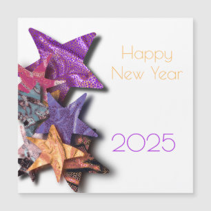 Veelkleurige stralende sterren - gelukkig nieuwjaa