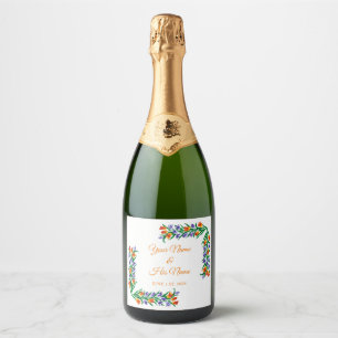 Veelkleurige Tulpen Boeket Thunder_Cove Sparkling Wijnetiket