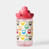 Veelkleurige Uil Patroon Waterfles (Achterkant)