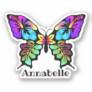 Veelkleurige verbazingwekkende mooie vlinder sticker