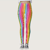 Veelkleurige verticale regenboogstrepen leggings (Voorkant)
