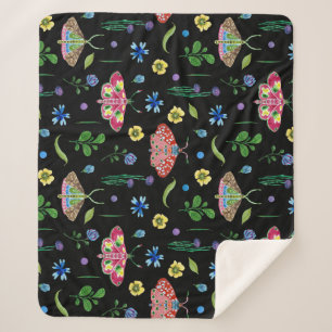Veelkleurige vlinders: helder naadloos patroon sherpa deken