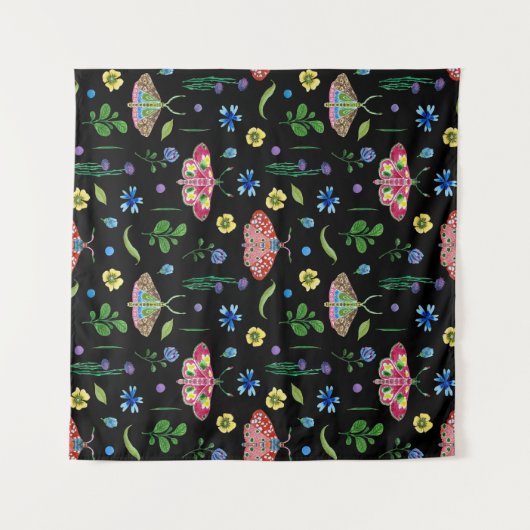 Veelkleurige vlinders: helder naadloos patroon wandkleed (Voorkant (horizontaal))