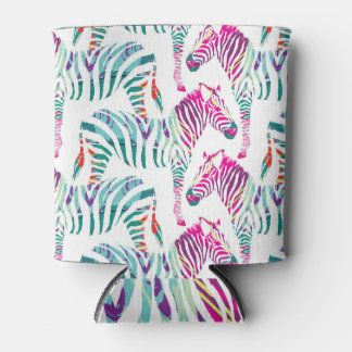 Veelkleurige Zebra: Mode Oerwoud Print. Blikjeskoeler