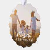 Veelste kerstfotofeestdag ornament kaart (Links)