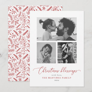 Veelvoudige foto met kerstzegeningen feestdagenkaart