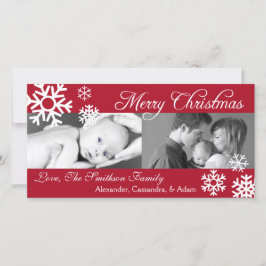 Veelvoudige Kerstmis Photocard van Sneeuwvlokken Feestdagenkaart