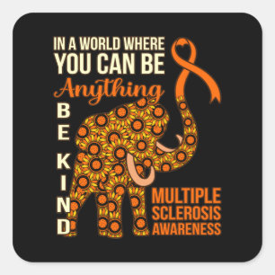 Veelvoudige sclerose-bewustmakingsgrafiek zijn vierkante sticker