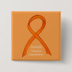 Veelvoudige Sclerosis Awareness Ribbon Custom Pins Vierkante Button 5,1 Cm