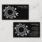 Veelzijdige cirkel - wit op zwart visitekaartje (Voorkant / Achterkant)