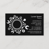 Veelzijdige cirkel - wit op zwart visitekaartje (Achterkant)