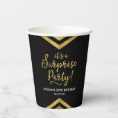 Veelzijdige Faux Gold Chevron Het is een verrassen Papieren Bekers (Achterkant)