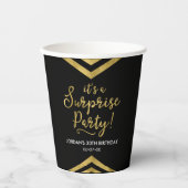 Veelzijdige Faux Gold Chevron Het is een verrassen Papieren Bekers (Voorkant)