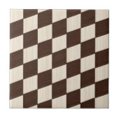 Veelzijdige geometrisch bruine en witte geruite Te Tegeltje (Voorkant)