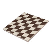 Veelzijdige geometrisch bruine en witte geruite Te Tegeltje (Zijkant)