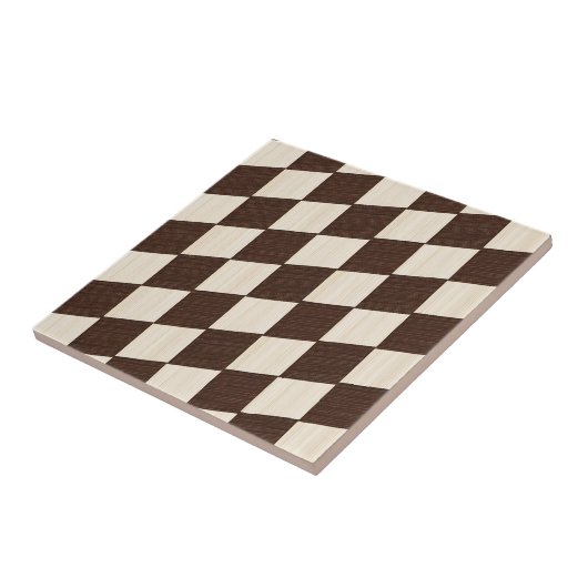 Veelzijdige geometrisch bruine en witte geruite Te Tegeltje (Zijkant)