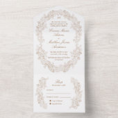 Veelzijdige klassieke gouden bruiloft all in one uitnodiging (Binnen)