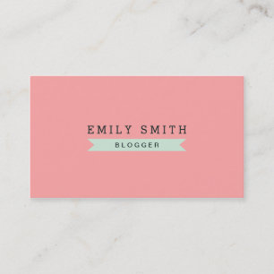 Veelzijdige sociale media Pastel Roze en Mint Blau Visitekaartje