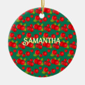 veenbes met bladeren keramisch ornament (Voorkant)