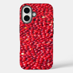 Veenbessen feestelijk rood iPhone 16 hoesje