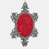 Veenbessen feestelijk rood tin sneeuwvlok ornament (Links)