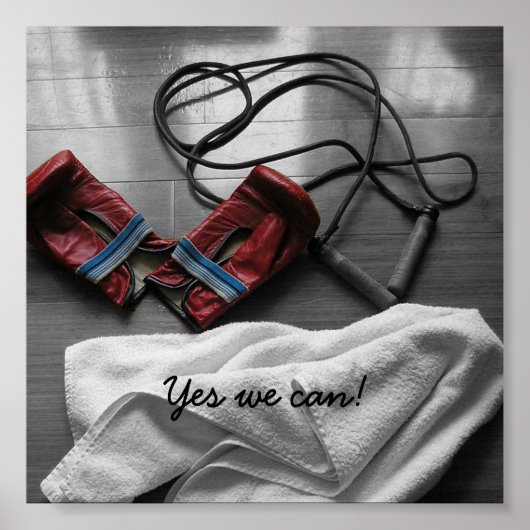 Veenhandschoenen en gym poster (Voorkant)