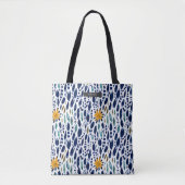 Veer & Bloemen Blauw Patroon Draagtas (Voorkant)