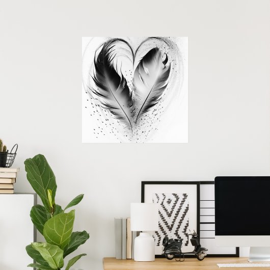 Veer Hart - Zwart & Wit Poster (Thuiskantoor)