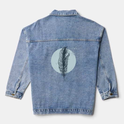 Veer in een cirkel denim jas jacket (Achterkant)