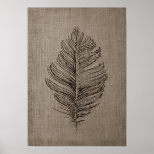Veer nr.2 met Faux Linen Taupe Background Poster