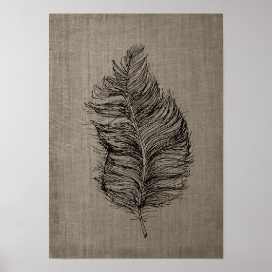 Veer nr. 3 met Faux Linen Taupe Art Poster (Voorkant)