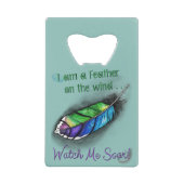 Veer op de wind kredietkaart flessenopener (Voorkant)