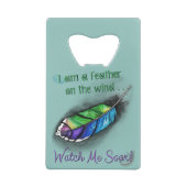 Veer op de wind kredietkaart flessenopener (Achterkant)