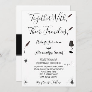 Veer Pen en Inkwell Wedding Kaart