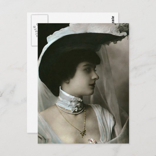 Veer Pet en Lace Choker Briefkaart (Voorkant / Achterkant)