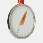 Veer Quill Pen Metalen Ornament (Rechts)