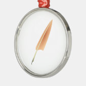 Veer Quill Pen Metalen Ornament (Links)