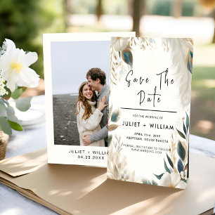 Veer Rustieke Aziatische Sky Cloud Peacock Bruilof Save The Date