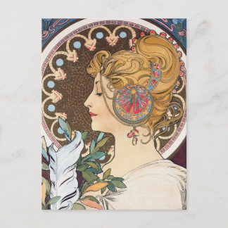 Veer van Alphonse Mucha - Art Nouveau Briefkaart