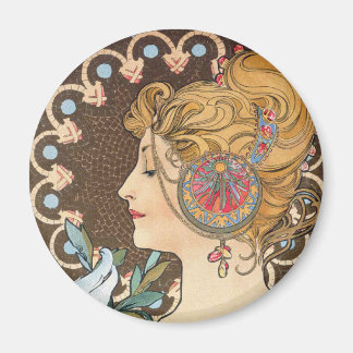 Veer van Alphonse Mucha - Art Nouveau Magneet
