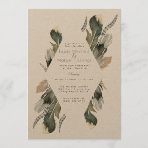 Veer Waterverf Diamond Overlay Bruiloft Kaart