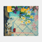 Veerbloembouquet, Lamb van God/wijn/kartooned Fleece Deken (Voorkant (Horizontaal))