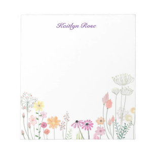 Veerbloemen Aangepaste Floral-laptop Notitieblok